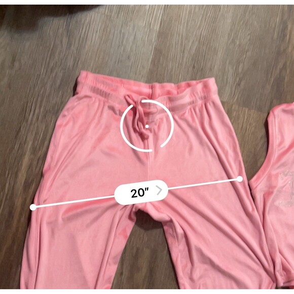 Juicy Couture Sleepwear Pink Tank Top 2 Piece Pajama Set Size L Exc Condition - Picture 16 of 16